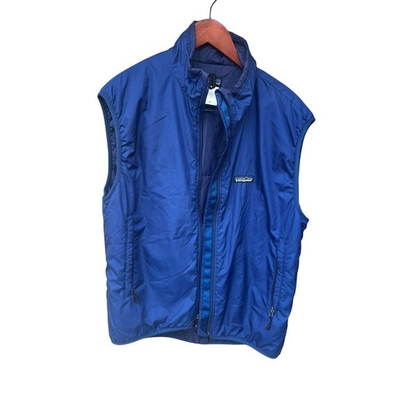 Patagonia Men's M Micro Puff Vest Insulated Blue Pockets Full Zipper vintage - Picture 3 of 6